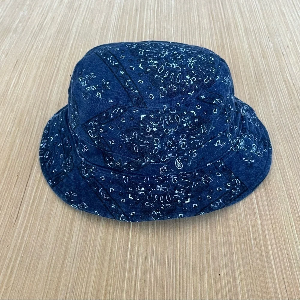 Kid's Chambray Paisley Print Bucket Hat